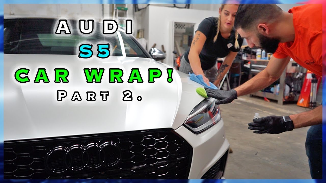 CRAZY Car Wrap Transformation 2018 Satin Pearl White Audi S5! (Part 2.)