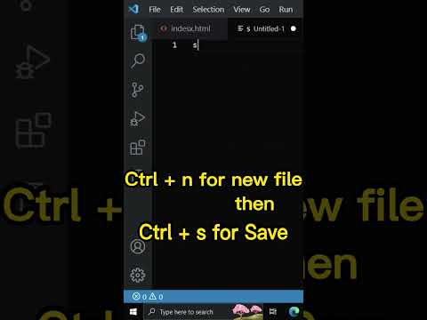 Create new file in vs code shortcut key | how to create file in Visual Studio Code #html   #css