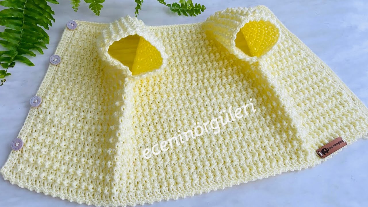 Crochet chickpea pattern baby vest/Tığ işi Nohut Model Yelek/Baby Sweater/3-6 ay #diy #diycrafts