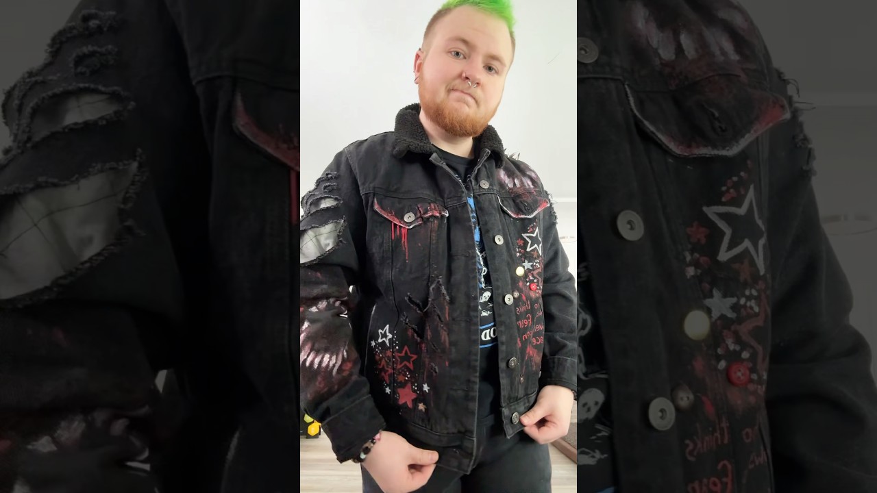 Custom werewolf jacket!! #therian #theriangear #therianthropy #jacket #punk #werewolf #diy #crafts