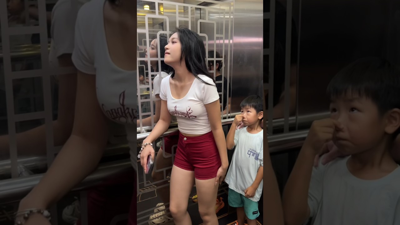 Cute girl fart prank in elevator 😂 #funny #shorts #comedy #beauty