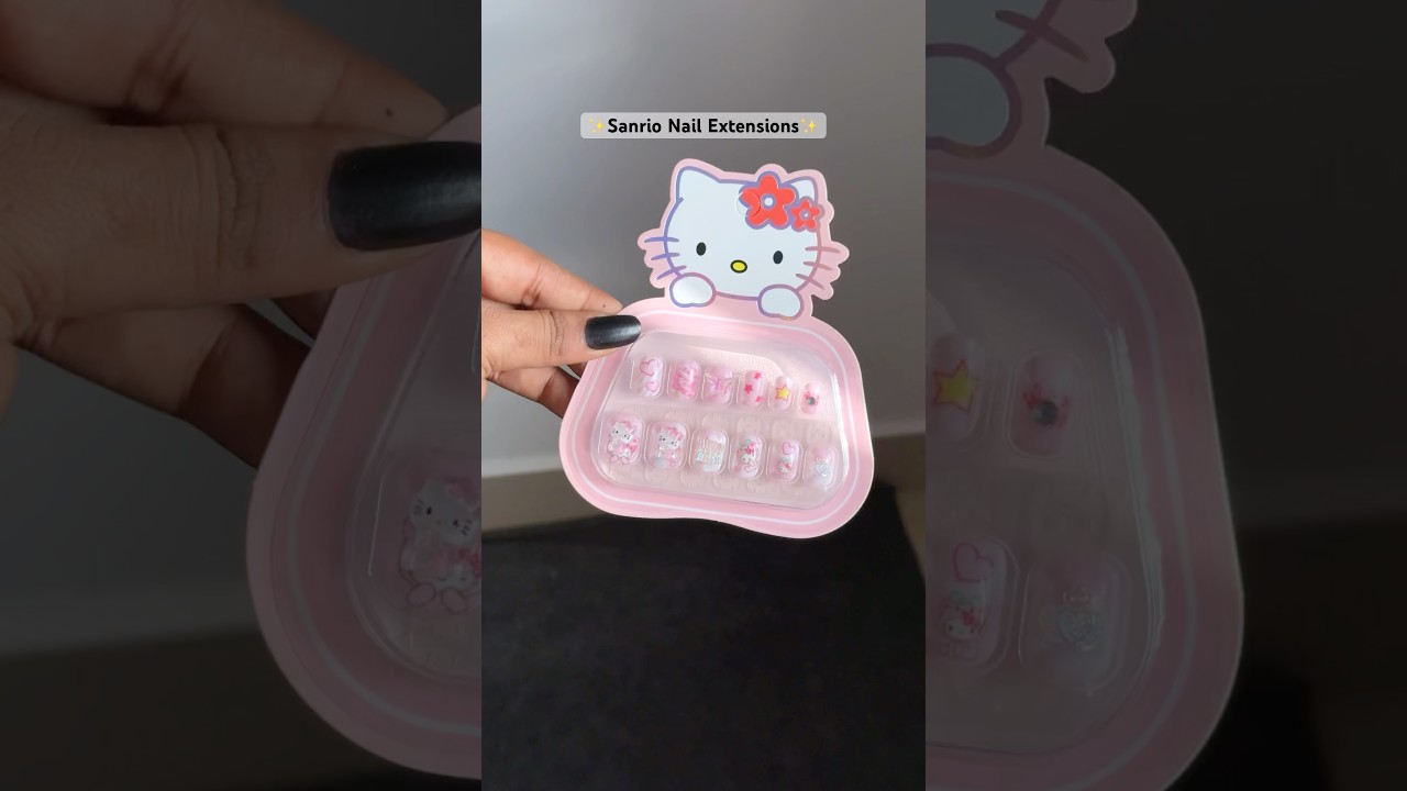 Cutest Sanrio Nail Extensions 🌷✨🎀#kawaii #nail #extentions #nailart #cute #mini #sanrio #kuromi
