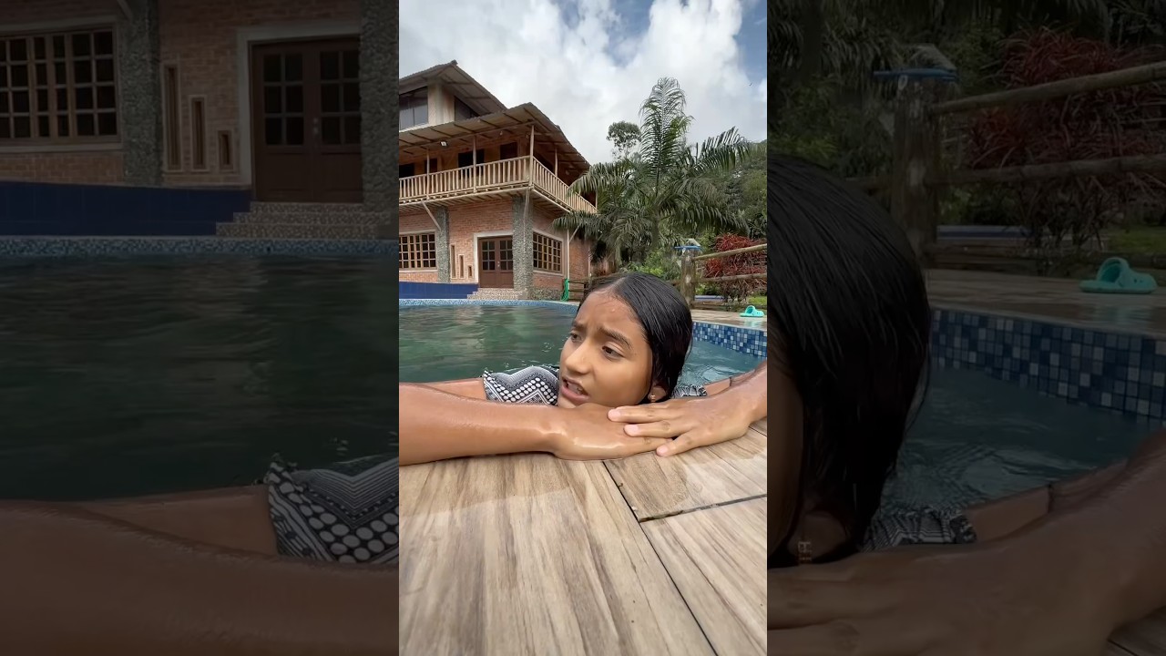 Daniela se quedó en la piscina