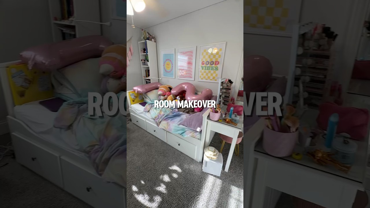 Daughter’s Room Makeover 💖 #cleanwithme #cleaning #roommakeover #momlife