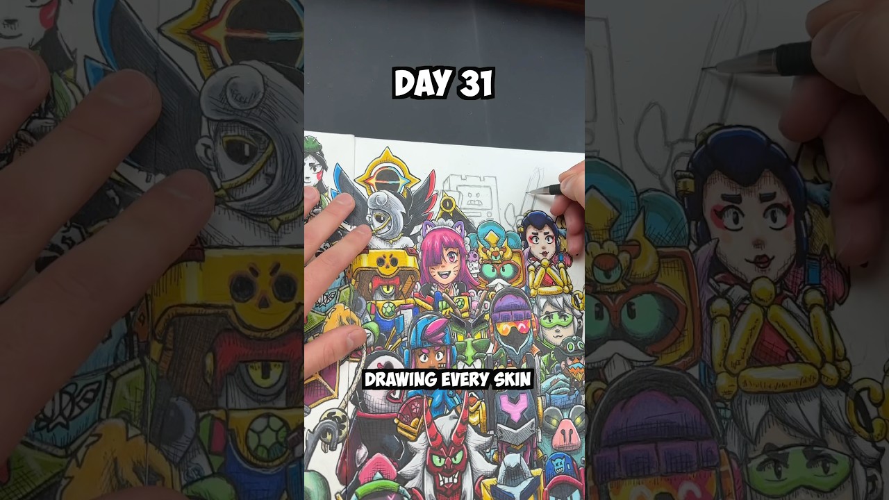 Day 31 Drawing EVERY Brawl Stars Skin - Ash Boy Ash