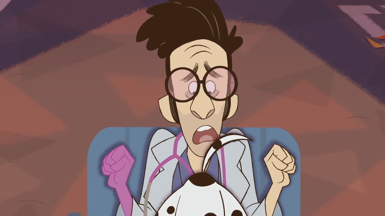 Delilah Dalmatian farts in Doctor Dave's mouth