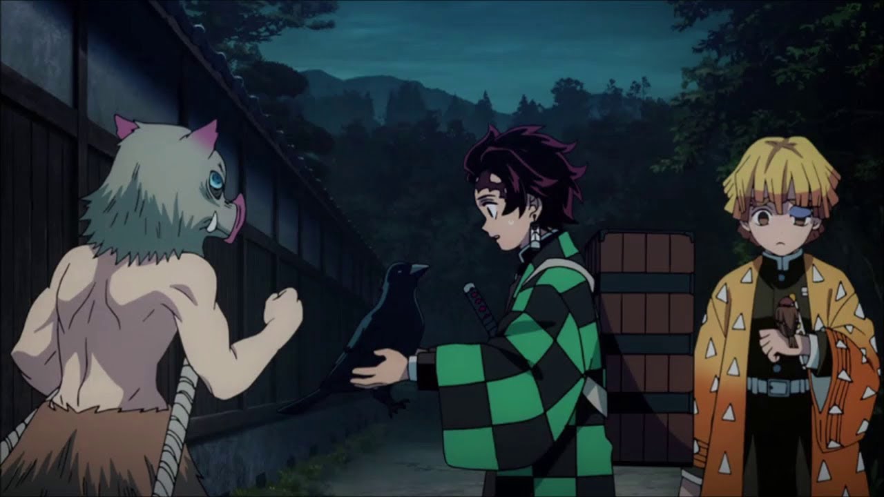 Demon Slayer The Black Crow and Chuntaro Episode Trending Scene