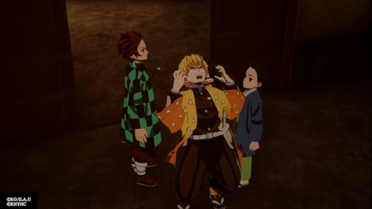 Demon Slayer Zenitsu Farts at Tanjiro