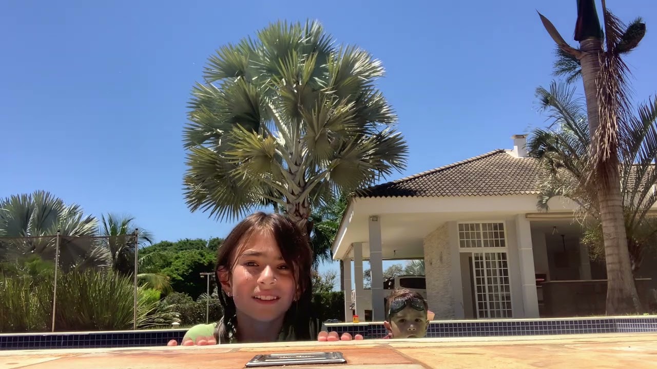 Desafio da prancha na piscina!!!!!!!