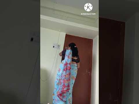 Desi bhabhi Saree blouse and bra wearing front of devar