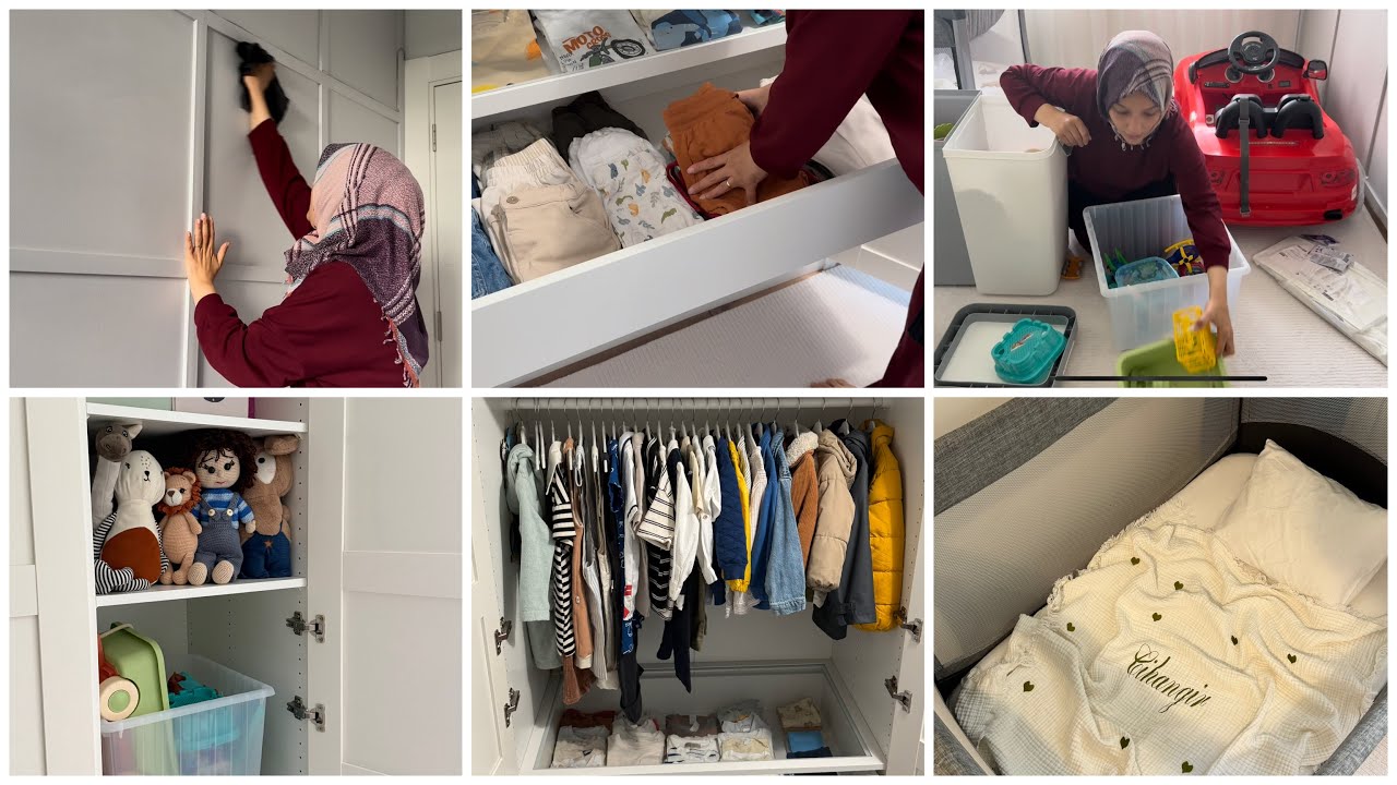 DETAYLI ÇOCUK ODASI TEMİZLİĞİ 🧼 BAHAR | BAYRAM TENİZLİĞİ 💕 GİYSİ DOLABINI DÜZENLEDİM 👔
