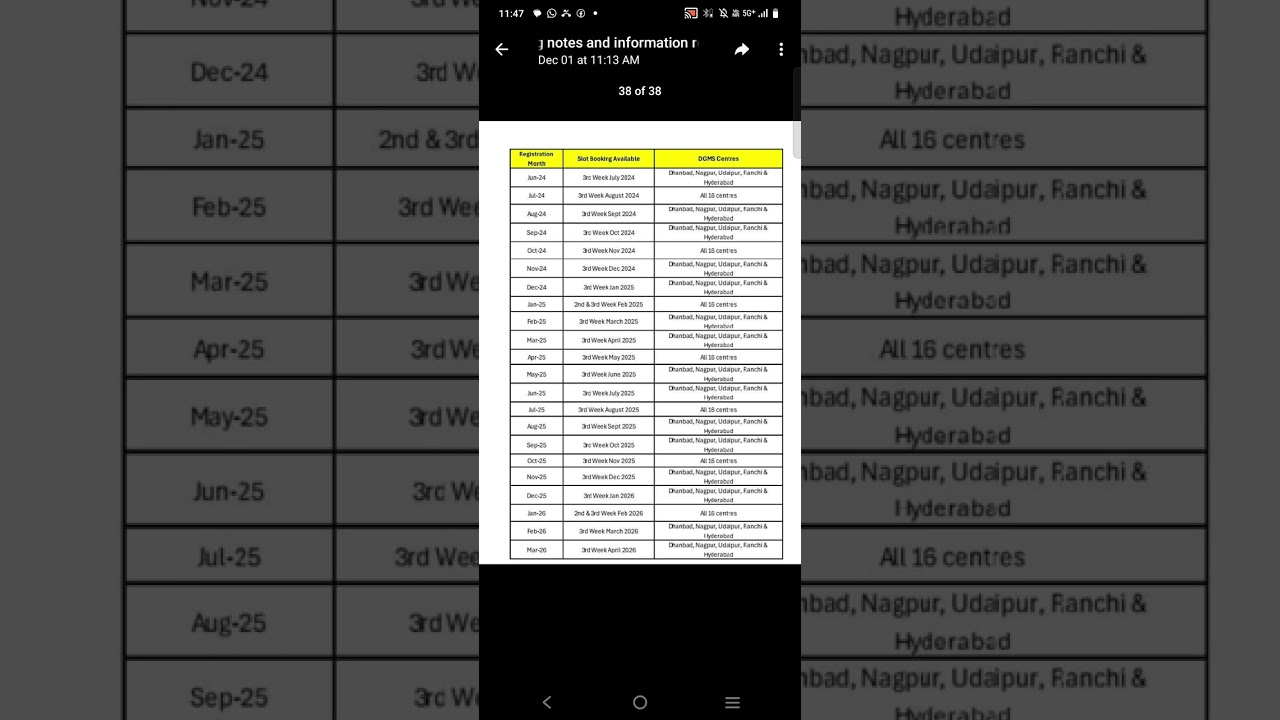 Dgms slot booking date 2025-26