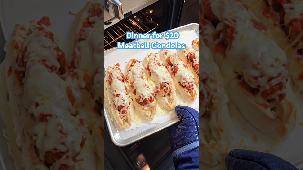 Dinner for $20, Meatball Gondolas #poormanscomfortfood #budgetmeals #food #easyrecipe #cheapmeals