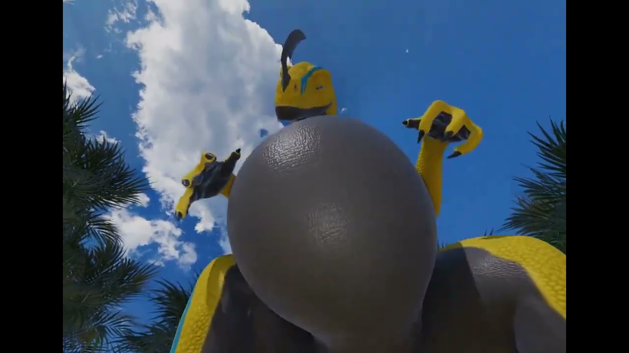 Dinosaur swallows bird