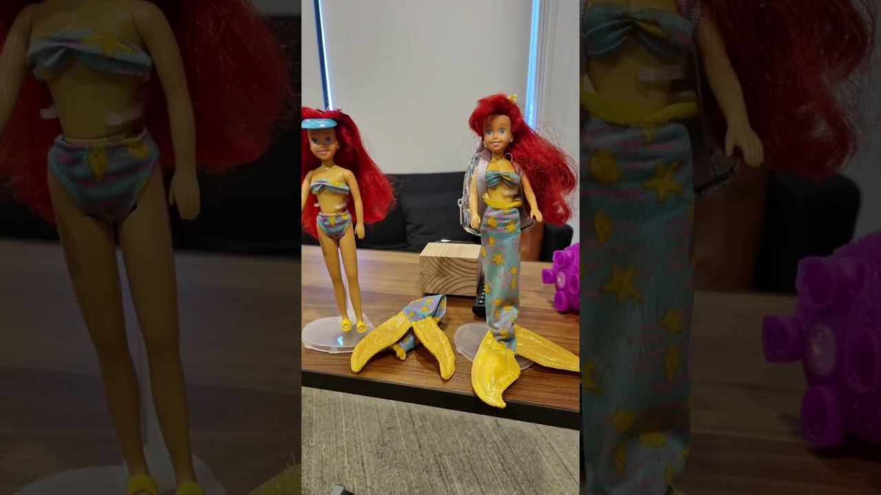 #dollstyling traditional #Ariel 🧜‍♀️ versus human Ariel🦵 #thelittlemermaid #disney