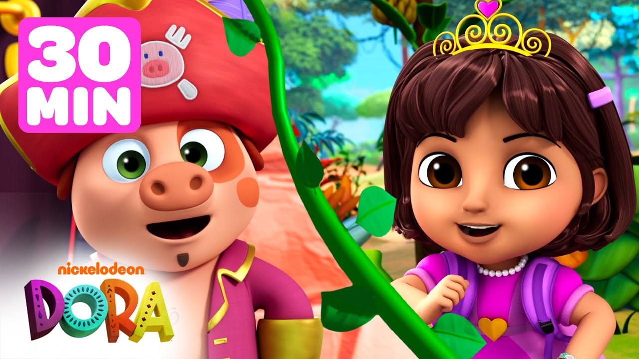 Dora on a Pirate Adventure with Piggies! 🏴‍☠️ Dora Saves Fairytale Land Marathon | Dora & Friends
