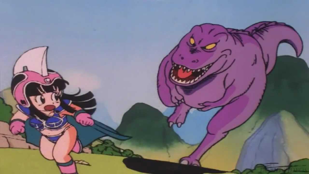 dragon ball chi chi kills a dinosaur
