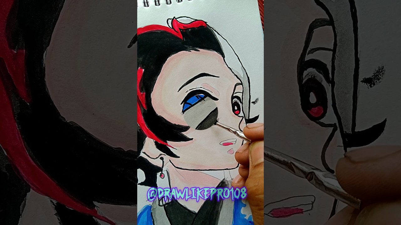 Drawing of Tanjiro #drawing #anime #demonslayer #tanjiro #animeart #viral #shortsfeed