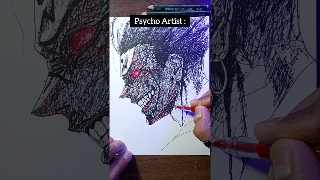 Drawing Sukuna - Normal vs Psycho artist #art #shorts