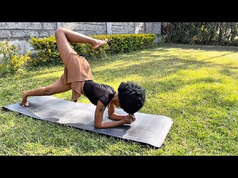 Dress stretching legs at home