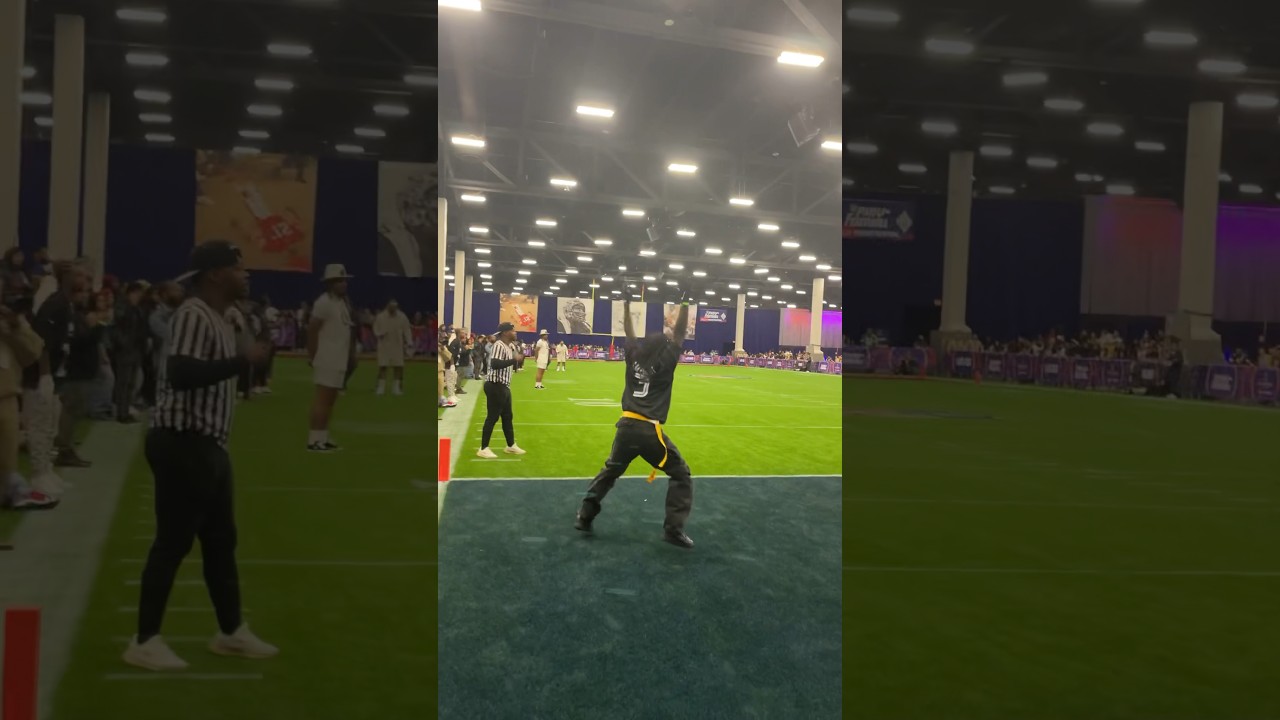 Duke Dennis moss’ed Kai Cenat‼️ @KaiCenatLive @DukeDennisAMP Super Bowl Celebrity flag football game
