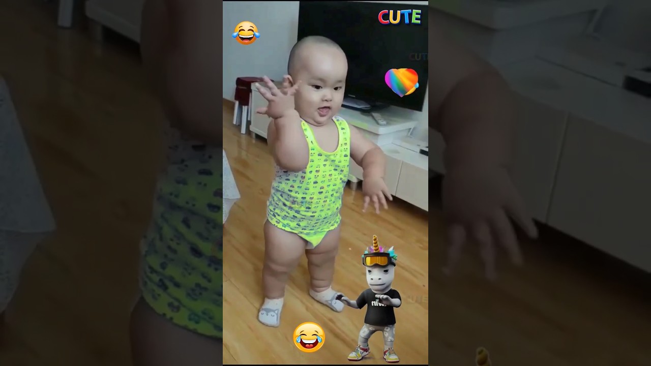 dum dum dum dika dika 🍾😂 || #cute#babydance
