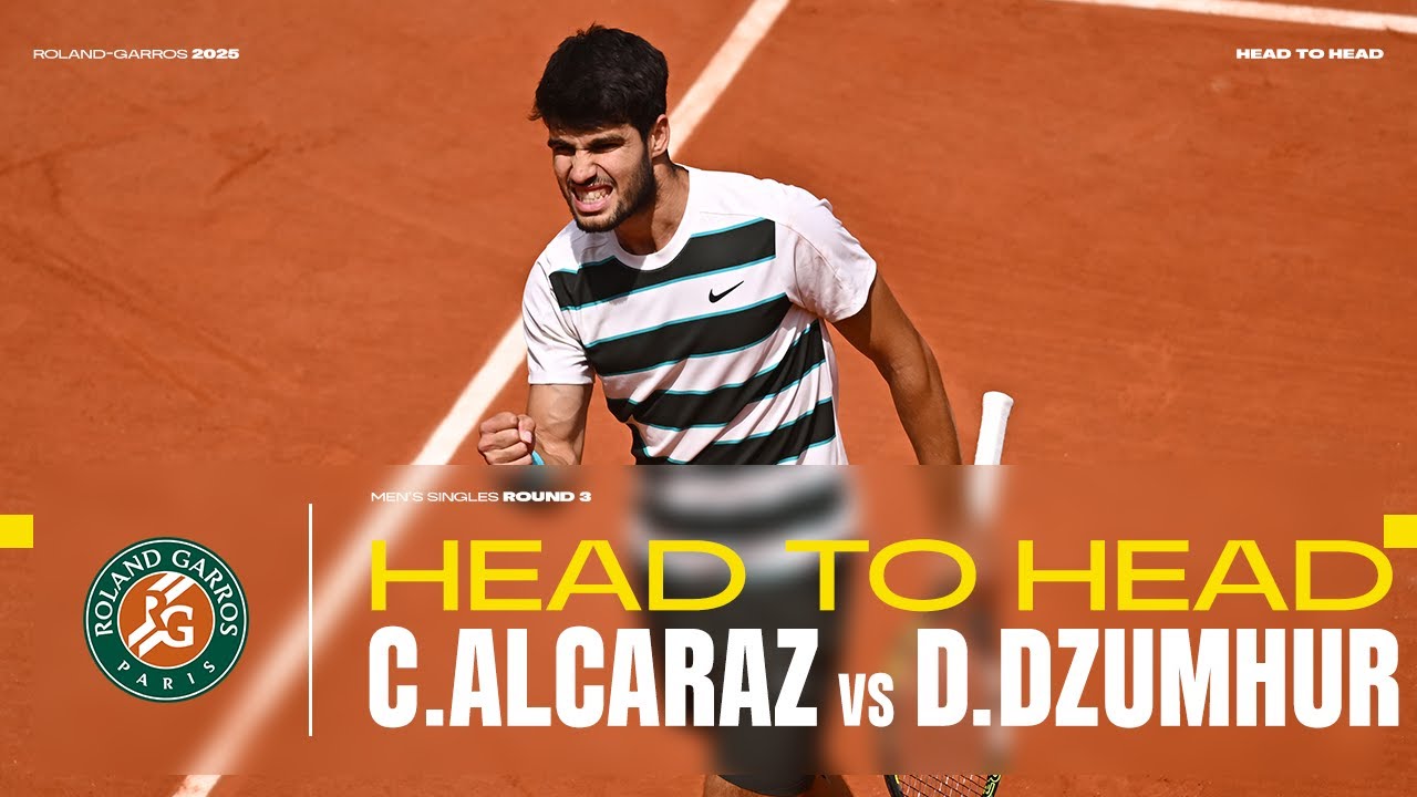 Dzumhur vs Alcaraz Round 3 Head to Head | Roland-Garros 2025
