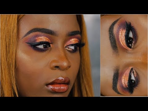 ♡Easy ROSEGOLD GLITTER CUT CREASE|| Beginner friendly ♡