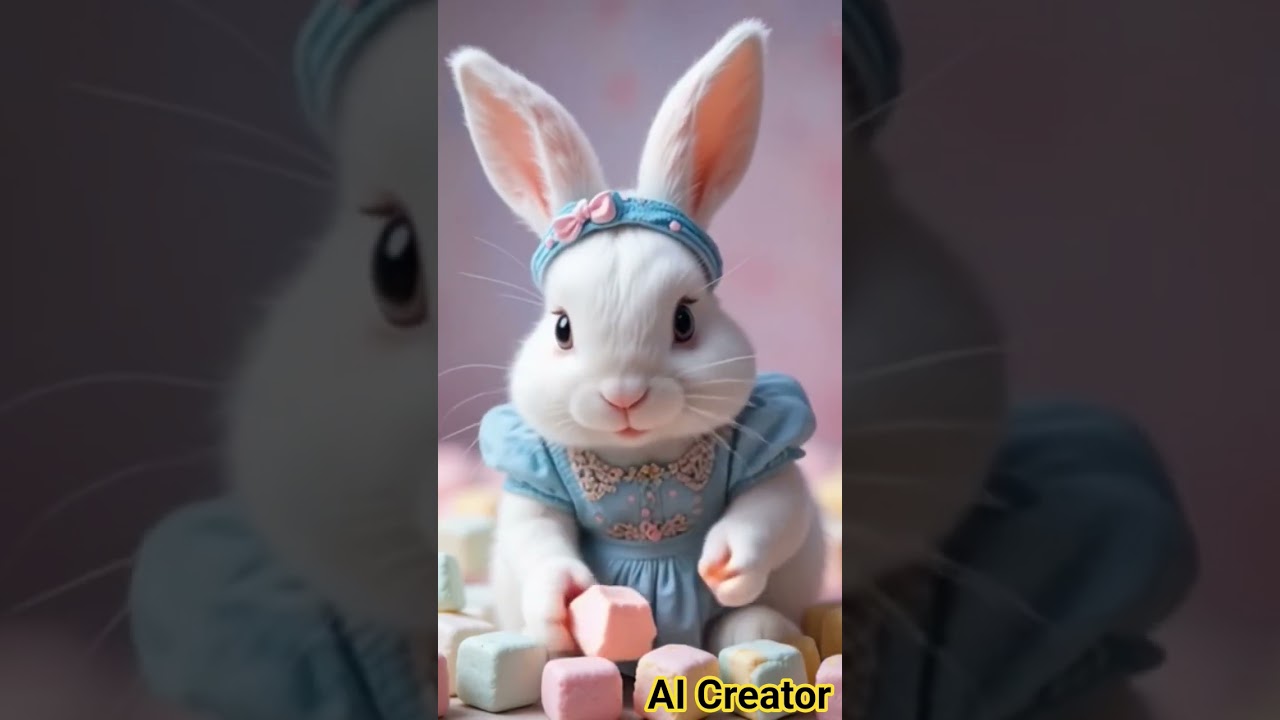 Eating Marshmallow#ai#shortsfeed#shorts#viralshort#viralshorts#rabbit#trending#funny#fyp#animals#pet