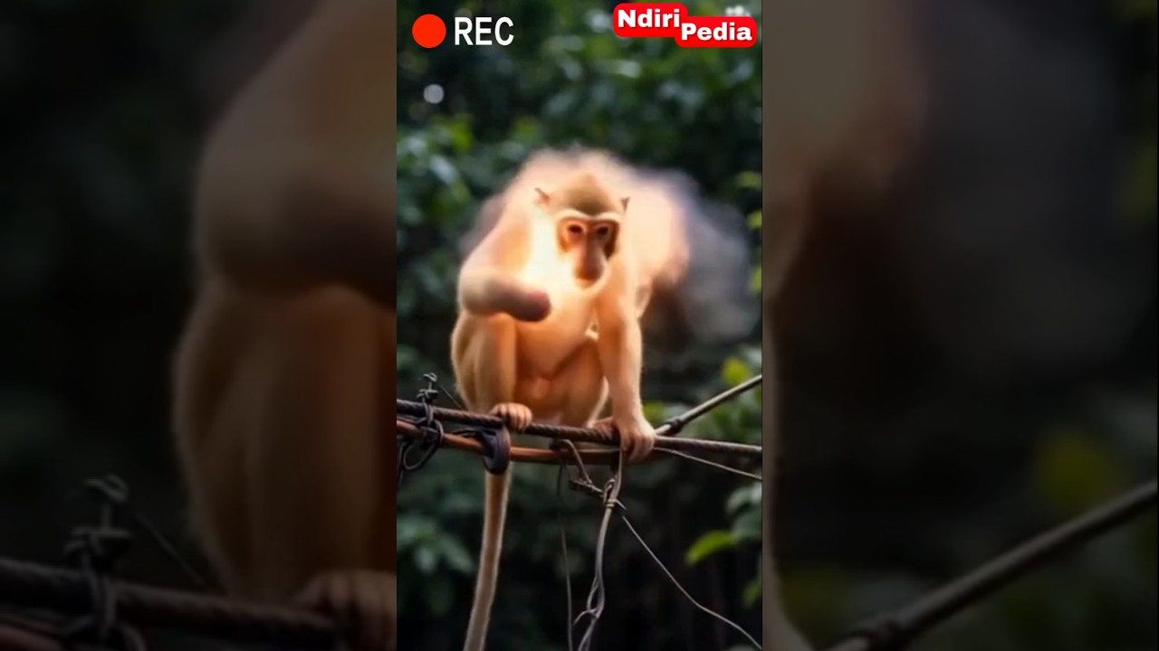 Electricity Power Burn Monkey! 💥#monkey #electricity