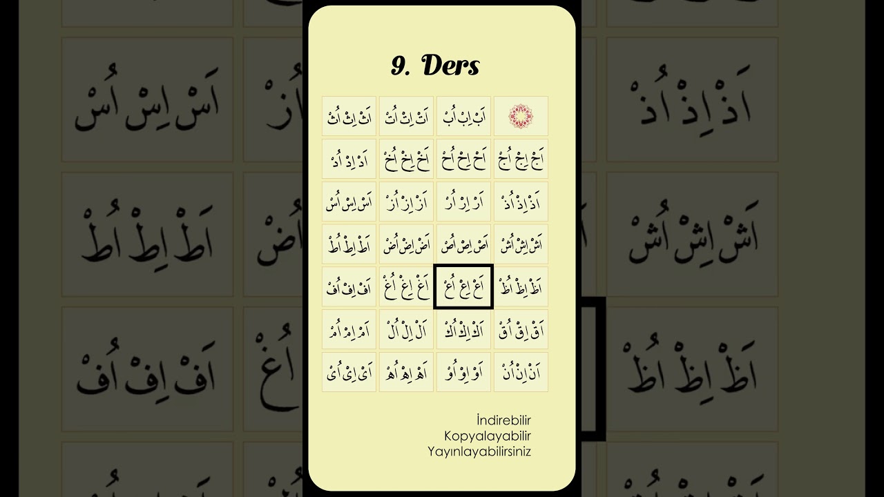 Elifba 9. Ders