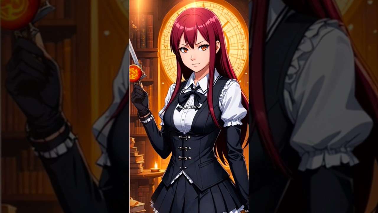 Erza Scarlet+Wednesday Addams=? #shorts#mixing#ai#midjourney#anime#erzascarlet#wednesday