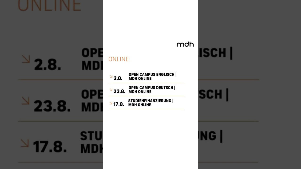 Events im August | Kalender mdh Berlin, Düsseldorf, München