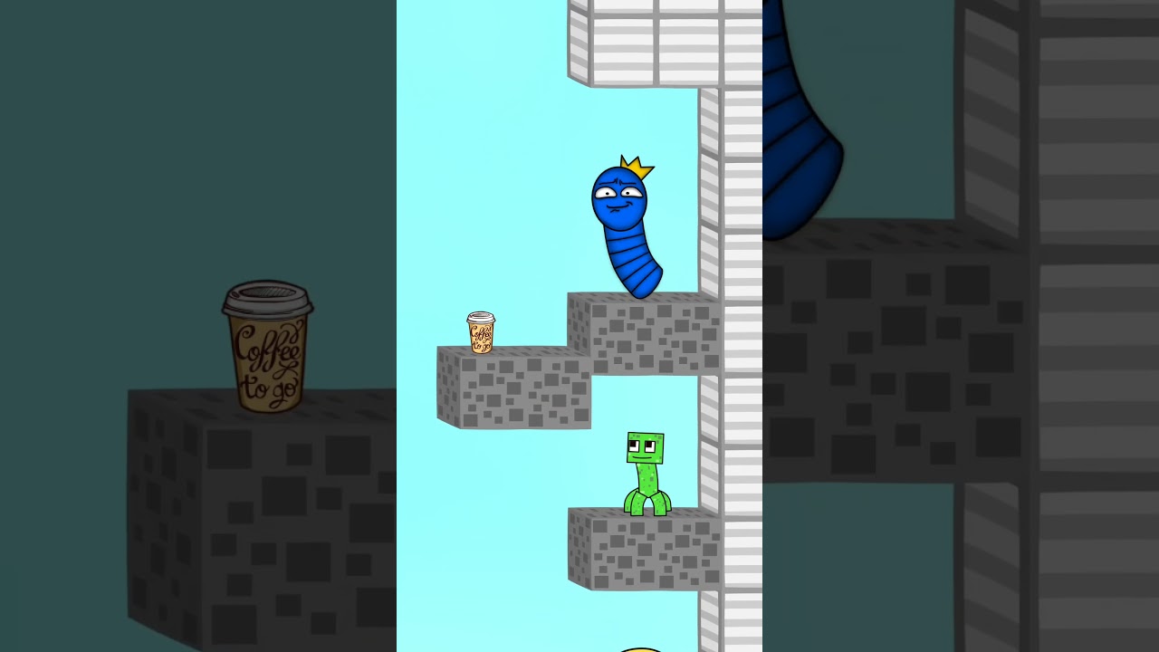 👁‍🗨Everyone Wants To Eat. Worm Blue, Creper, Minecraft Girl.  #minecraft #animation #gartenbanban
