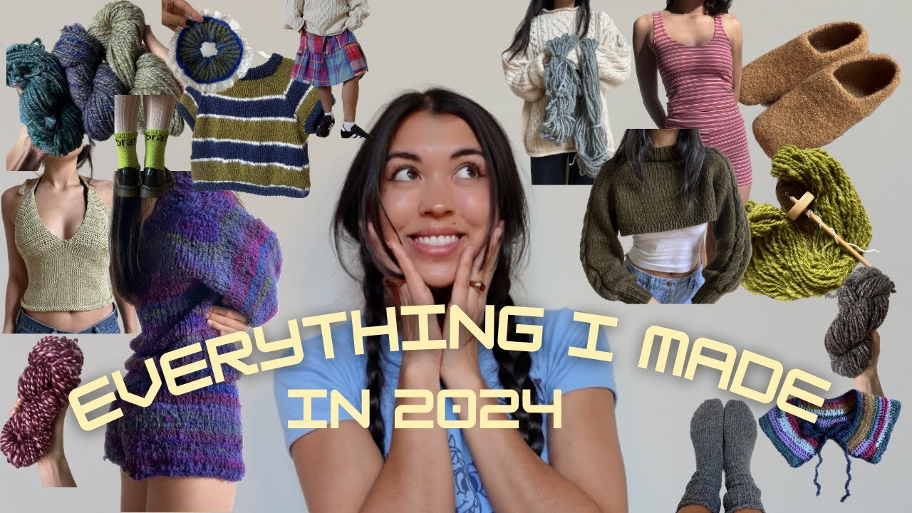 everything I made in 2024 (knit, crochet, sew, spin ｡𖦹°✮⋆) + announcement!