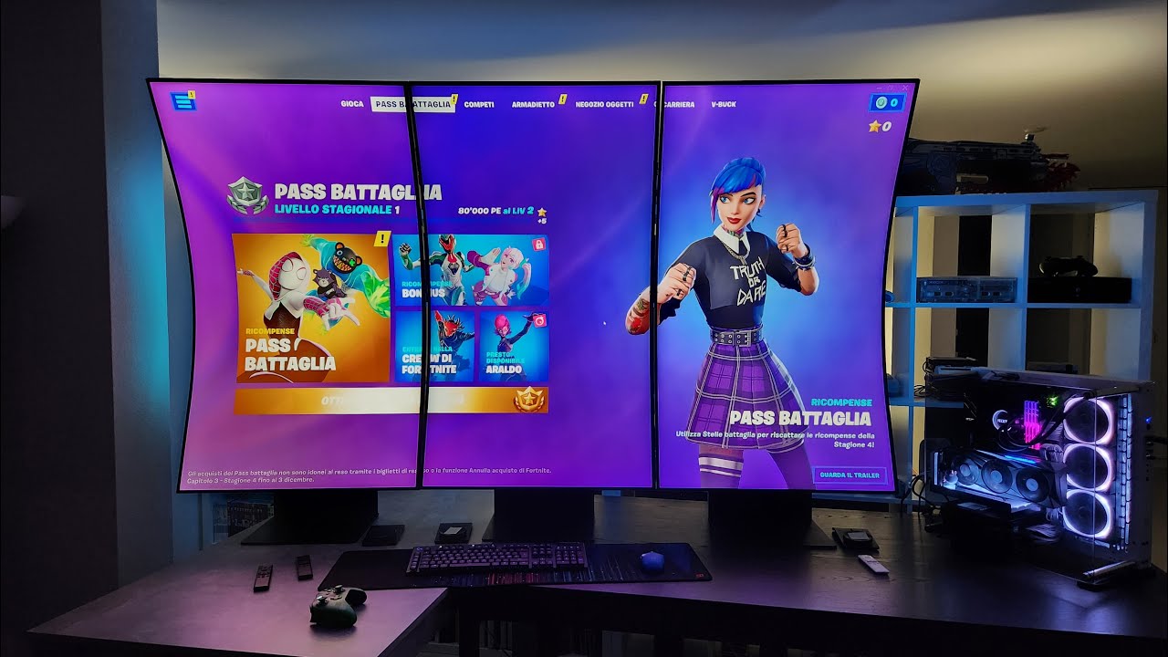 Extreme gaming setup: 3x Odyssey ARK 55