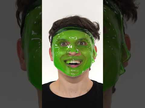 Extreme Green Face Mask ASMR #shorts