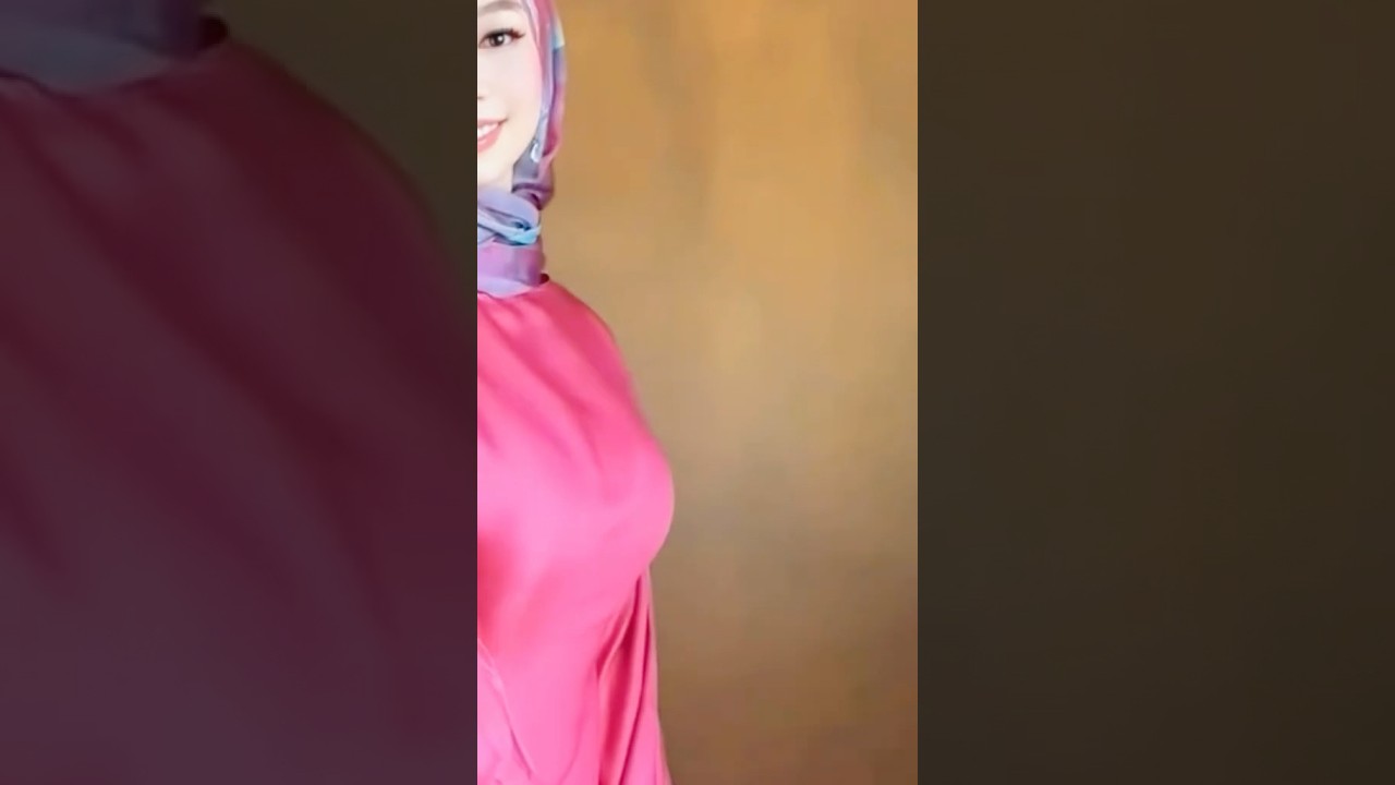 Fadhilahrzk trakteer hijab style Pink abaya dress slim fit body spek yaliyali comel lebaran raya