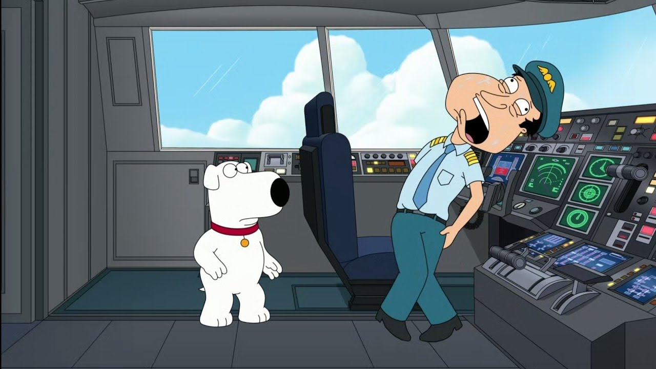 Family Guy: Brian lands a plane.