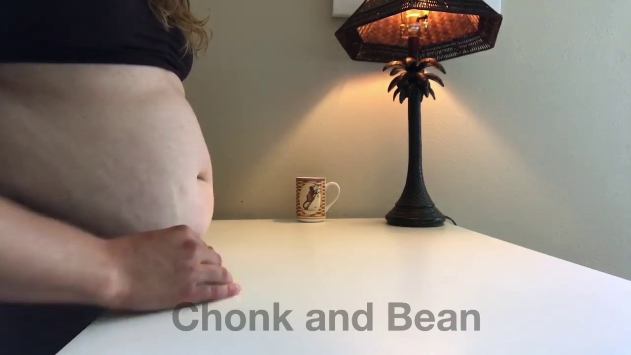 Fat Girl Hides Things Under Her Heavy Belly [BBW Belly Play]