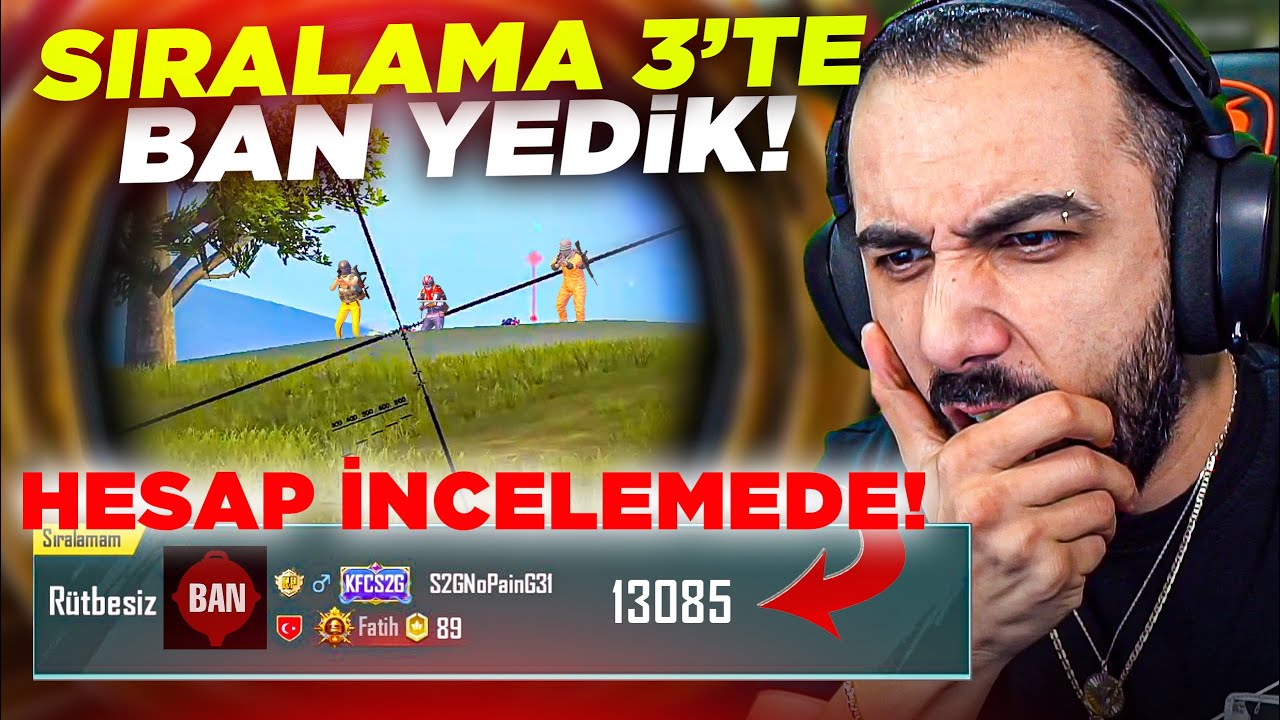 FATİH LİGİ SIRA 3'TE RANK KASARKEN BAN YEDİK!! 😱 HESAP İNCELEMEYE ALINDI! | PUBG MOBILE