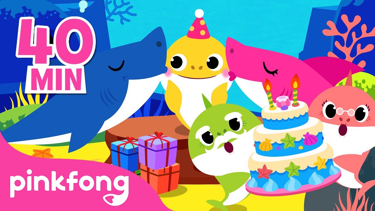 Feliz Aniversário do Bebê Tubarão 🎁🎂🎉 | +Compilação | Pinkfong Canções para crianças