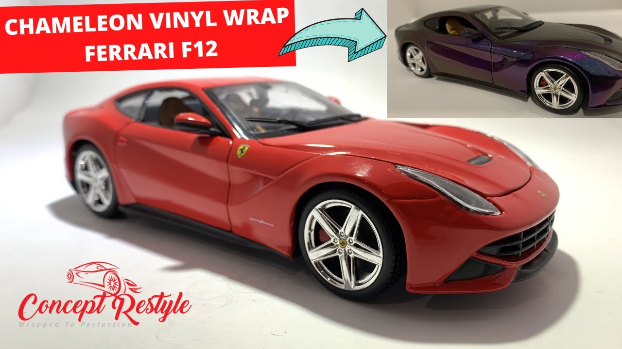 Ferrari F12 Berlinetta Crazy Chameleon Vinyl Wrap Maisto Model Car