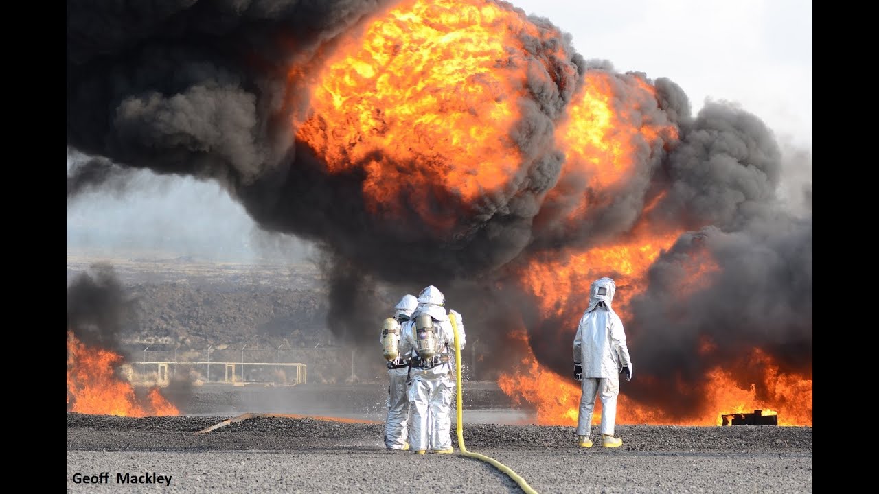 Fire training at Kona Airport, Hawaii, USA   with Geoff Mackley