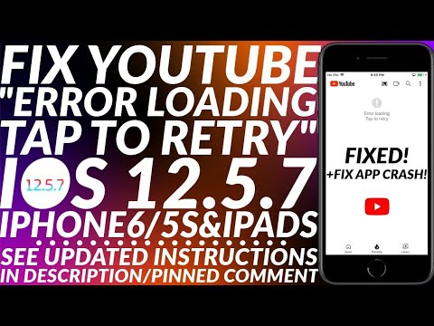 Fix YouTube iOS 12.5.7 Error Loading Tap to Retry + Fix YouTube Update Available | iPhone6/5S/iPads
