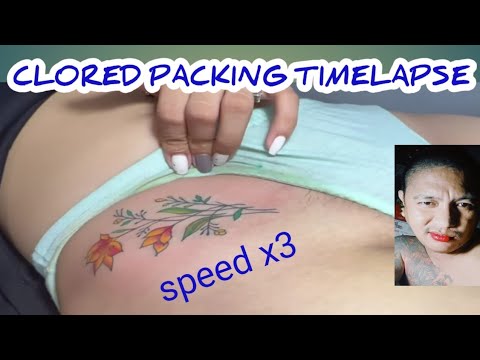 floral flower colored packing tattoo #TIMELAPSE