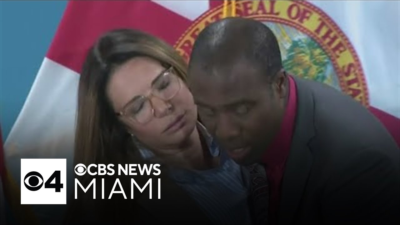 Florida State Sen. Ileana Garcia faints during Gov. DeSantis' press conference in Miami