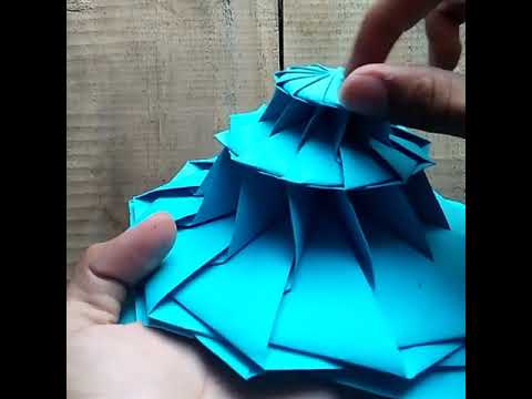 Flower Tower Origami designed by Kris Palmer                                      #shorts #origami