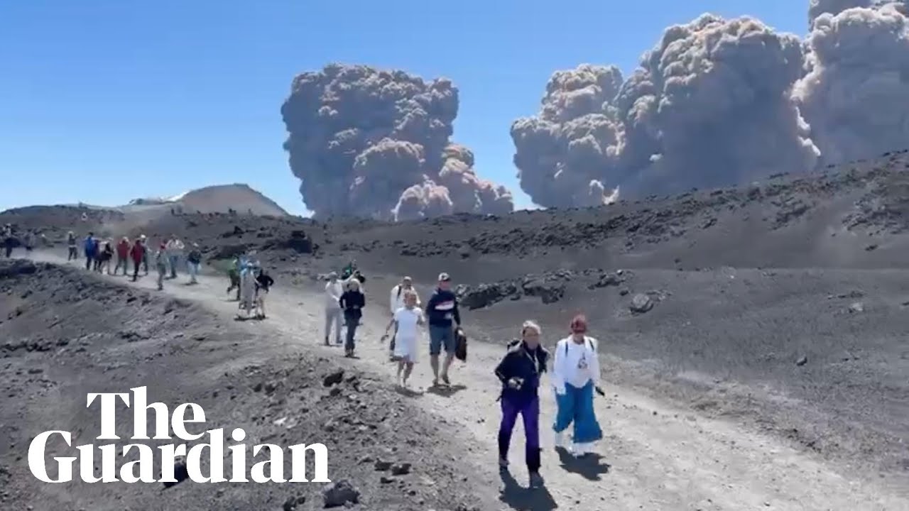 Footage shows Italy's Mount Etna erupting