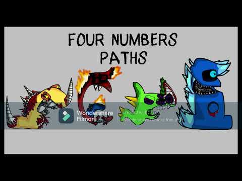 Four Numbers Paths FNF four way fracture but number lore characters sung it